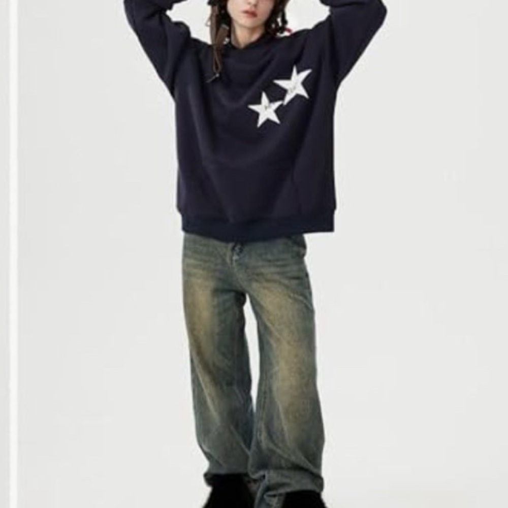 Aelfric Eden Star Graphic Hoodies Oversized Y2k Hooded Sweatshirt